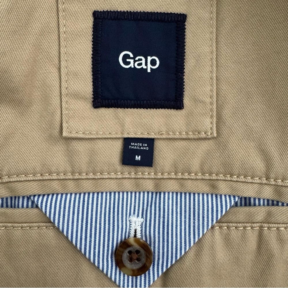 GAP Men's Khaki Twill Blazer Jacket Size Medium - Picture 8 of 13
